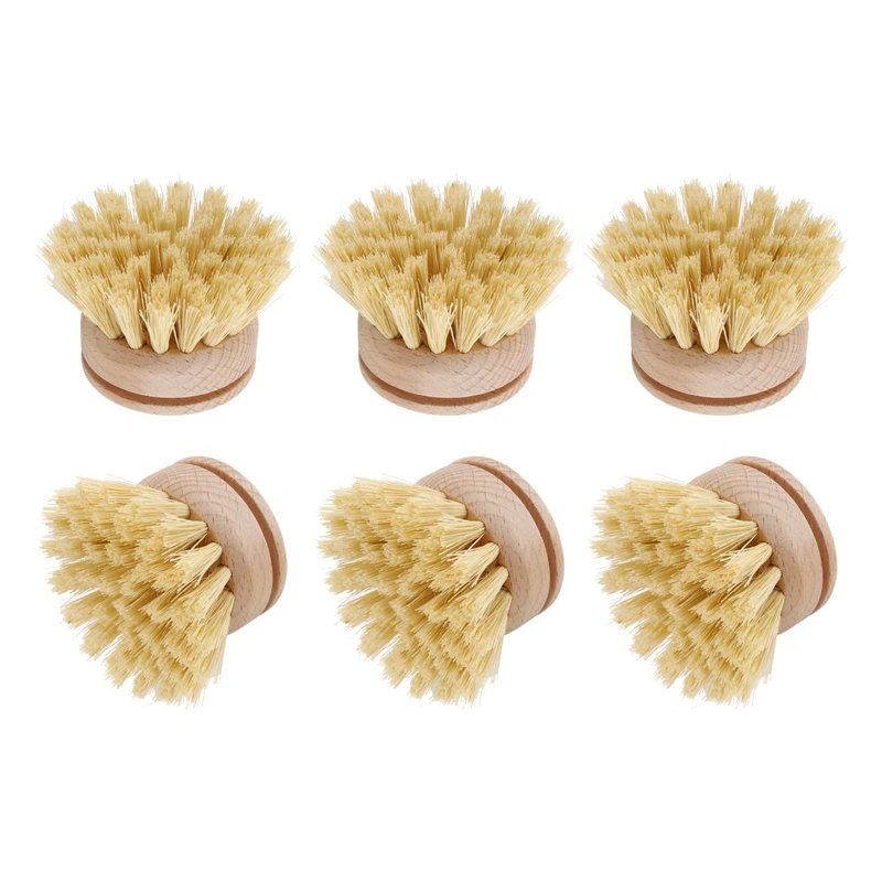 

Washing Up Brush,Dish Brush,30 Pcs Replacement Brush Heads Wooden Cleaning Dish Brush Refillable Kitchen Beech