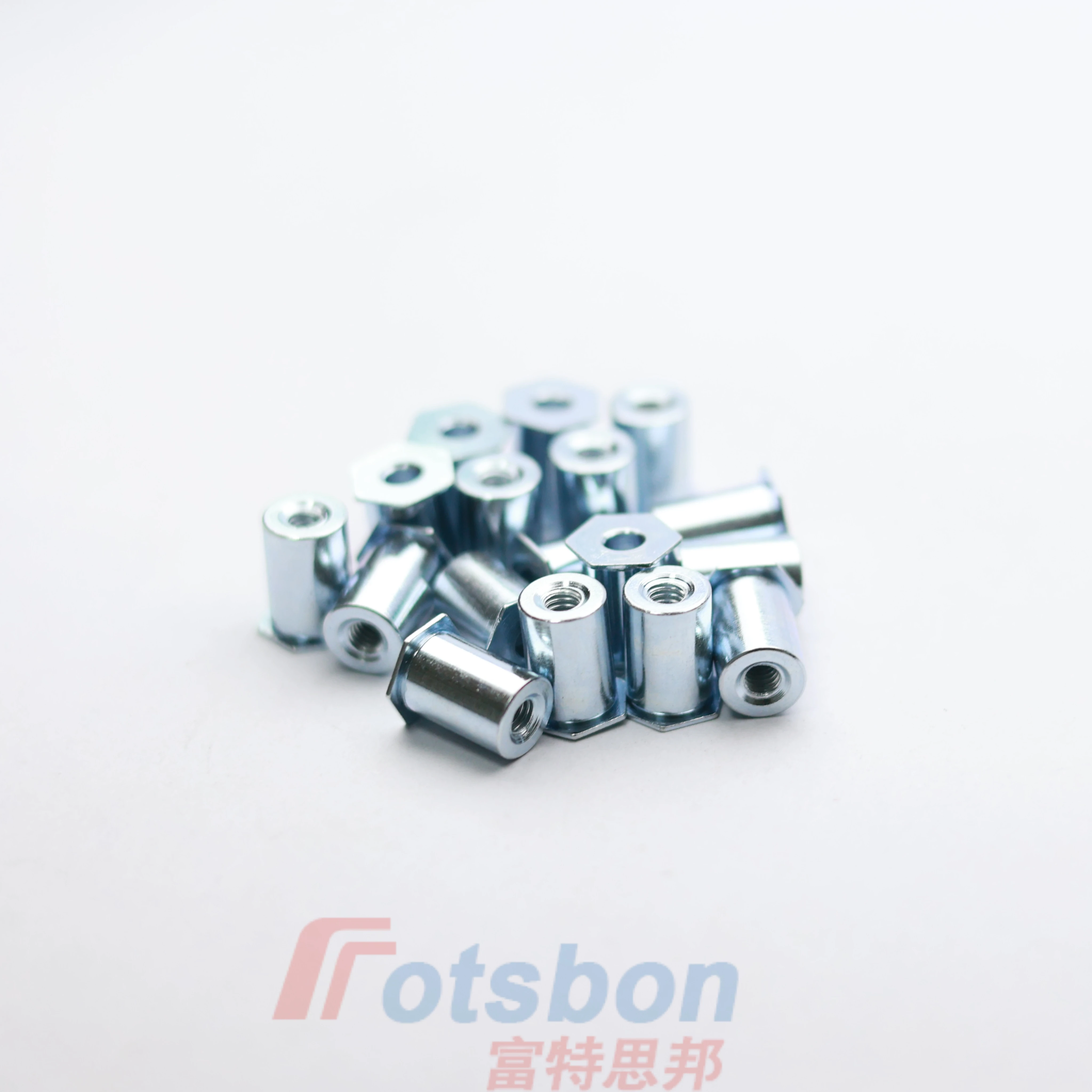 Fasteners Self-clinching Screw Nuts Thin Head Threaded Standoffs TSO-6M3-2/3/4/6/8/10/12/14/16/18/1900Carbon Steel Zinc Plated