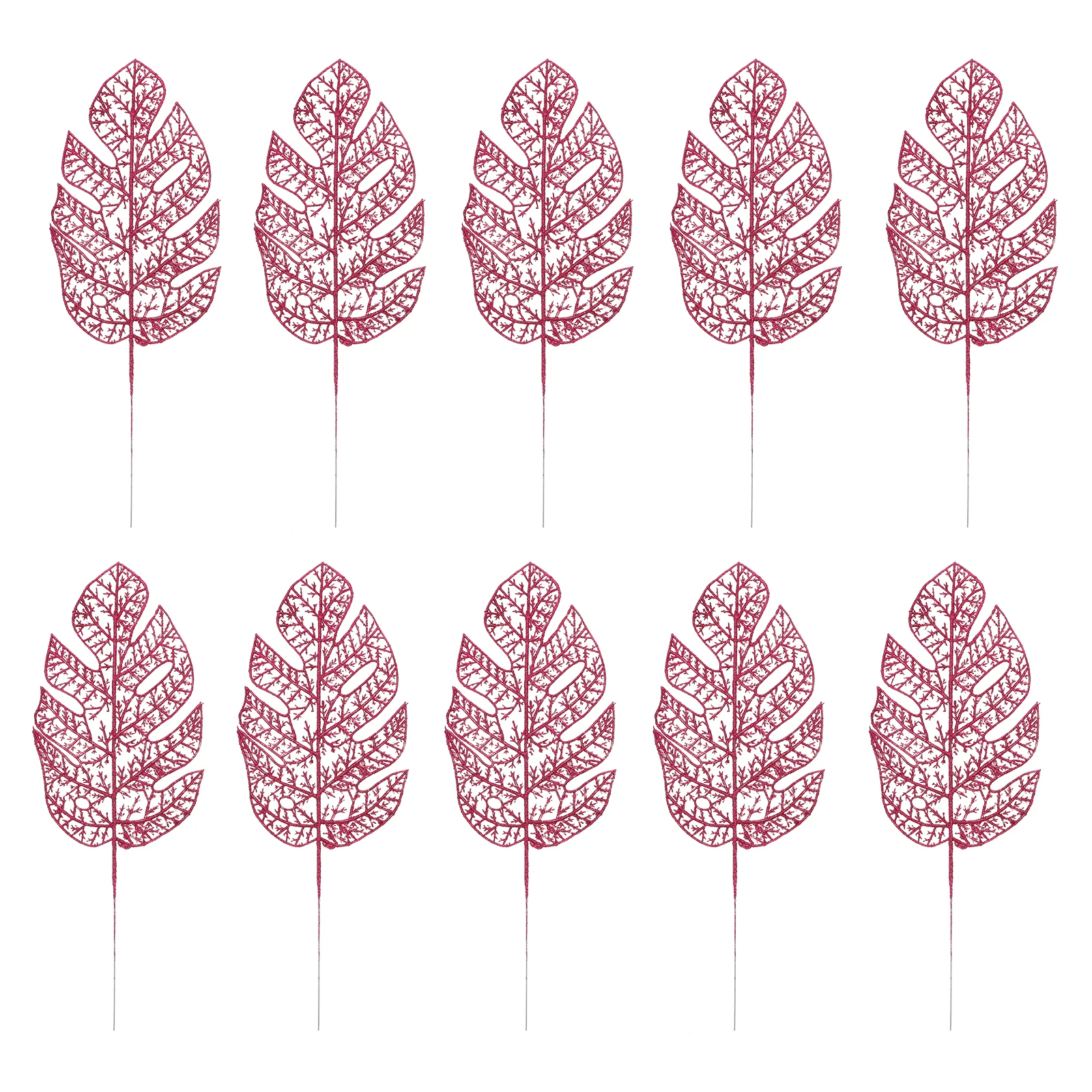 

Monstera Leaf Decor Gold Powder Glitter Simulation Christmas DIY Materials Xmas Fake Leaf Party PropReusable