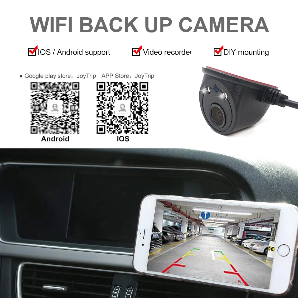 Rear View Camera WIFI 5G Wireless Blind Spot Reversing Parking Waterproof 720P HD Camera For IOS Android And Radio
