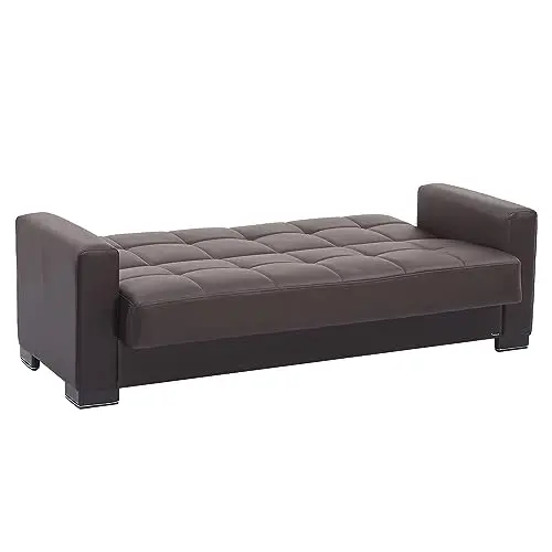 Sleep 3 Seater Fabric Leatherette Sofa Bed Sofa Bed Upholstered Sofa Bed Futon Living Room with Storage