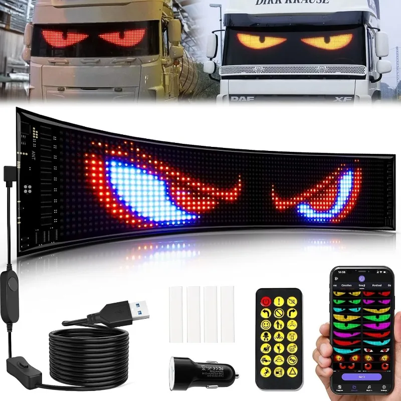 LED DIY Matrix Pixel Panel Led Display Lkw Auge Auto Zeichen Animation Bluetooth App Steuerung Programmierbare Flexible Bildschirm