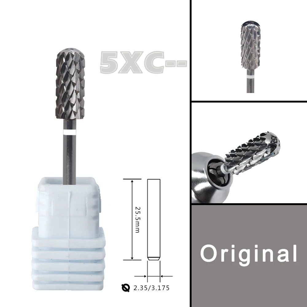 5.35mm, barril superior redondo pequeño, seguridad 4XC + 5XC, polvo acrílico Original, dissolvant de inmersión, brocas para uñas más fuertes