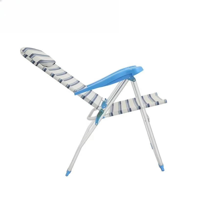 Customized 8-position adjustable portable high-back folding sun beach leisure chair