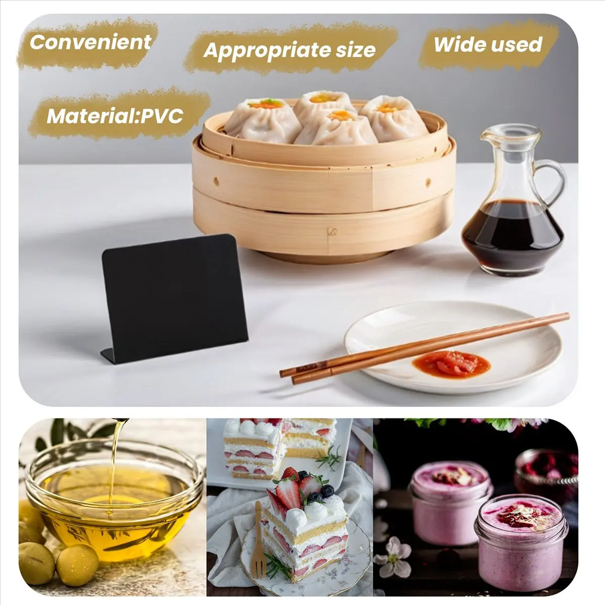 lillili 20Pcs 4 x 3 Inches Mini Chalkboard Table Tent Sign Chalkboard Buffet Tags Food Label for Party Tabletop Chalkboard Signs