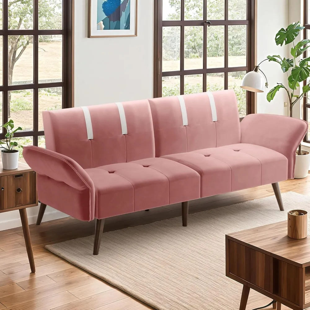 Futon Sofa Bed Modern Folding Sleeper Couch Bed,Velvet Loveseat Sofa Couch Sofa cama