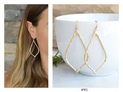 Hammered Metal Teardrop Geometric Moroccan Statement Earrings Women Minimalism Hallow Out Eco-Friendly Jewelry Gifts Wholesale