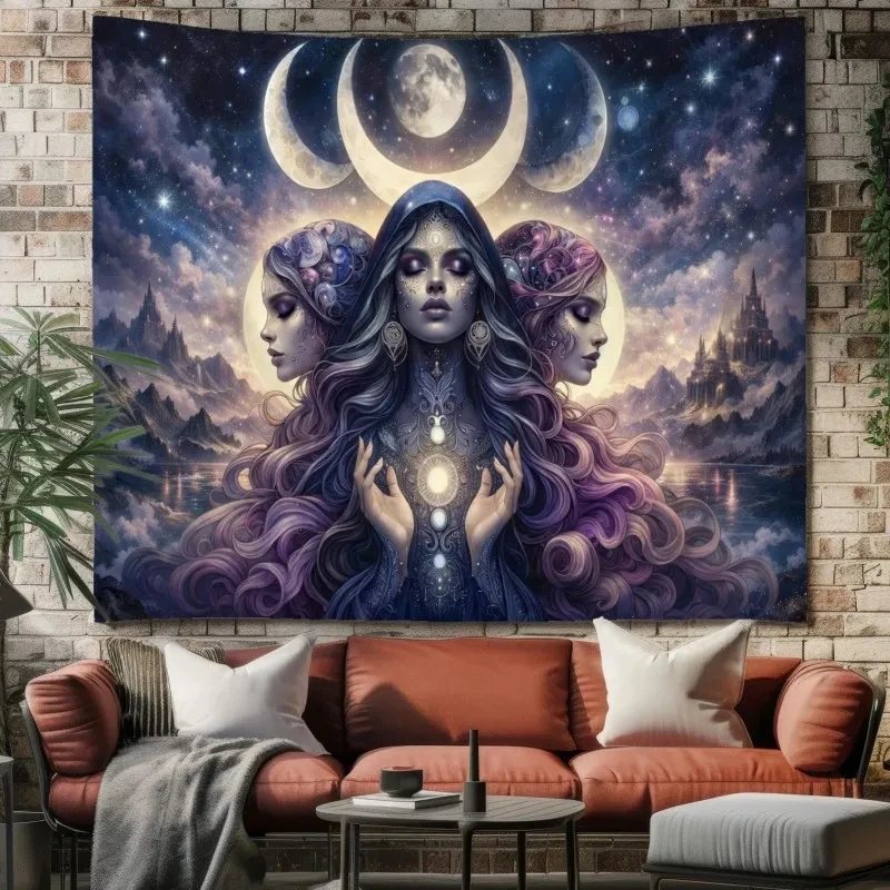 VIKAMA Gothic Woman Horse Skull Tapestry Wall Hanging, 6 Designs, Wall Decor for Bedroom Living Room Dorm