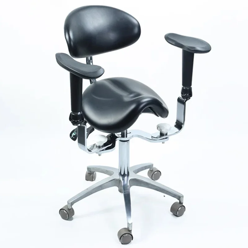 Siège de Manucure Professionnel avec Accoudoir, Tabouret Médical à Hauteur Réglable (55-75cm), Vérin Hydraulique, Roulettes Silencieuses pour Salon de Beauté, Cabinet Médical, Esthéticienne, Tatouage