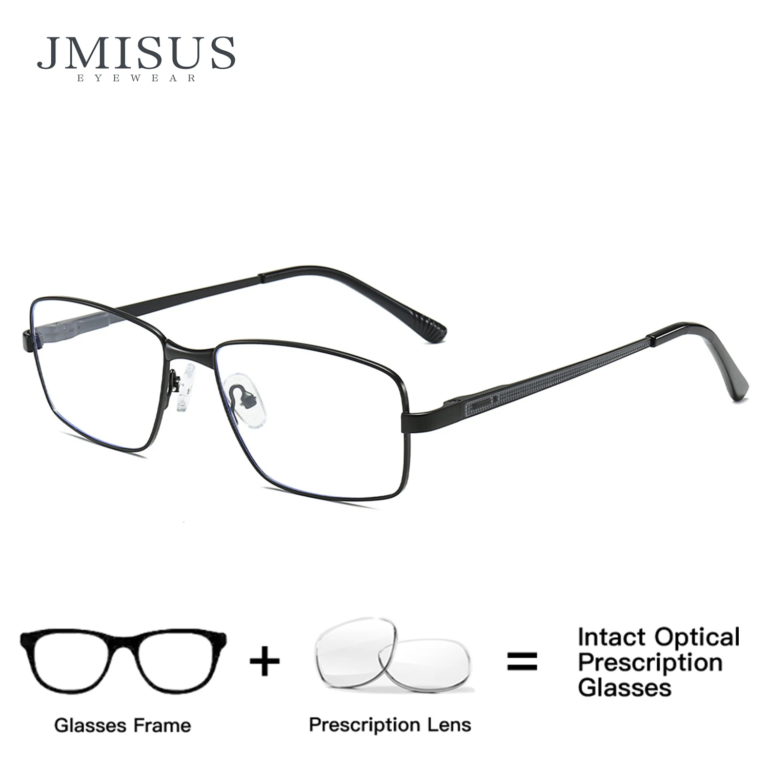 

﻿JMISUS New Arrivals Square Prescription Glasses Man Custom Rectangle Progressive Eyewear High-quality Metal Optical Eyeglass
