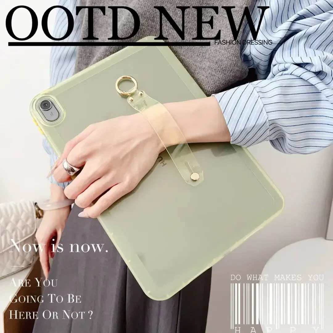 حافظة أطفال من البولي يوريثان لهاتف هواوي Matepad 11.5 Air 11.5 "11.5S 2024 SE 11 Honor Pad X8a غطاء لوحي مرن ناعم مع حزام معصم