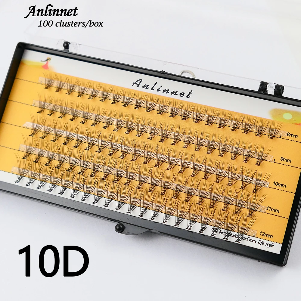 5 Rows 100 Bunches Eyelash Extension Natural Mink Eyelashes Individual 10D/20D Cluster False Lashes Makeup tools Lashes Wholesal