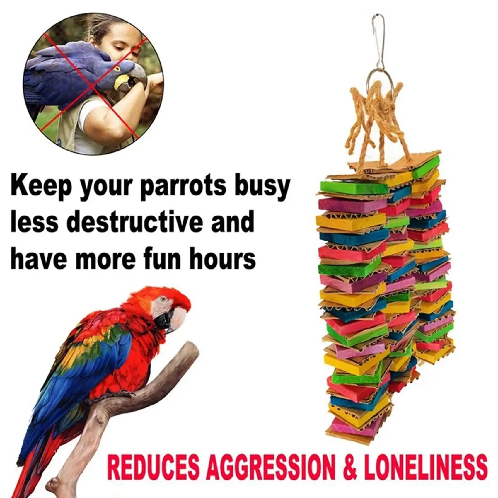 

Best Of 2025-2X Parrot Toys For Birds Cardboard Big Bird Toys African Grey Parrot Toys Natural Wooden Bird Cage Chewing Toy
