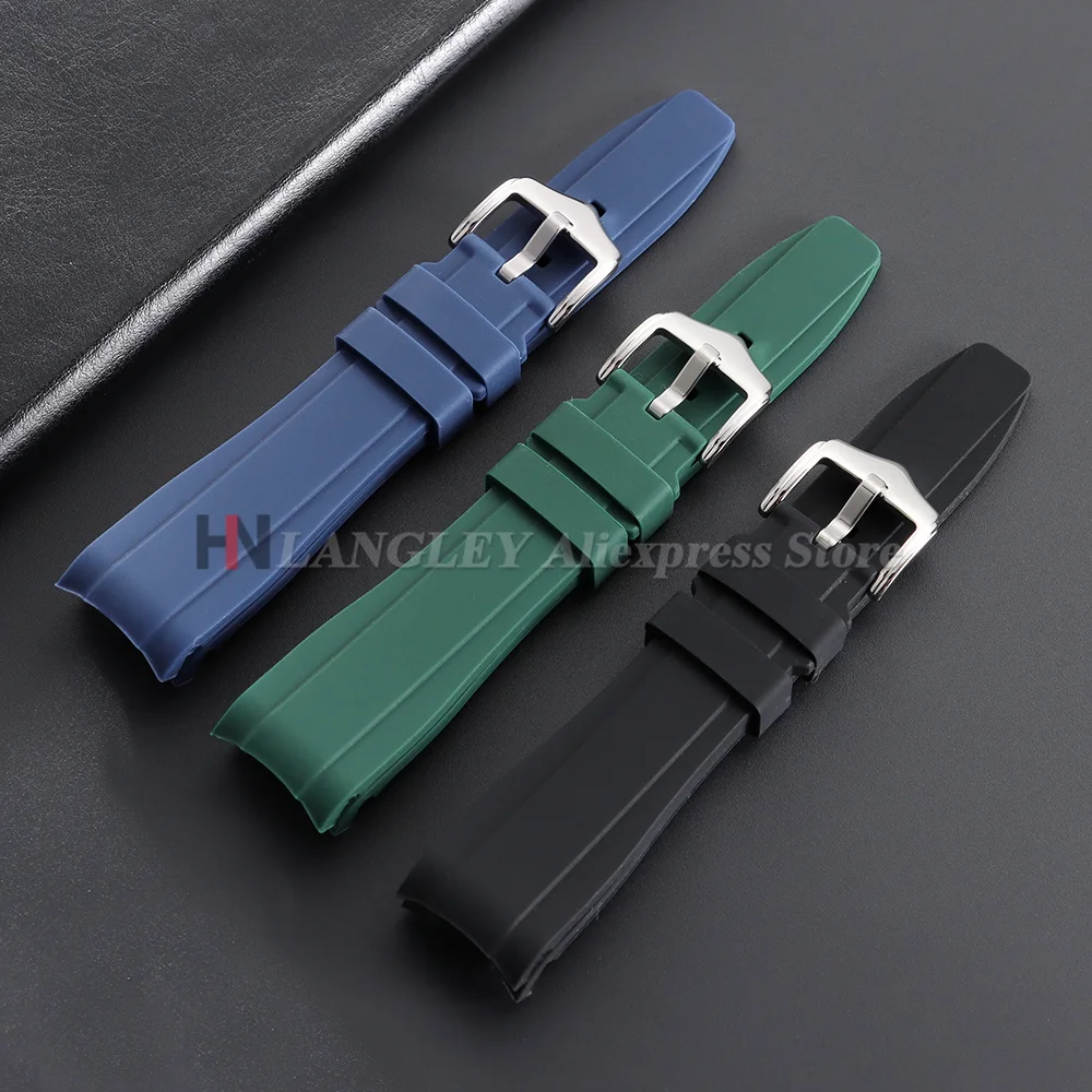 20mm22mm für Rolex Gummiarmband für Omega & für Swatch Herren Damen Gebogenes Ende Silikon-Uhrenarmband für Citizen Sport Wasserdichtes Armband – Detail 12