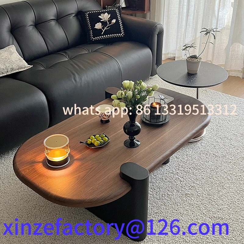 

Customizable antique coffee table small apartment living room home retro oval