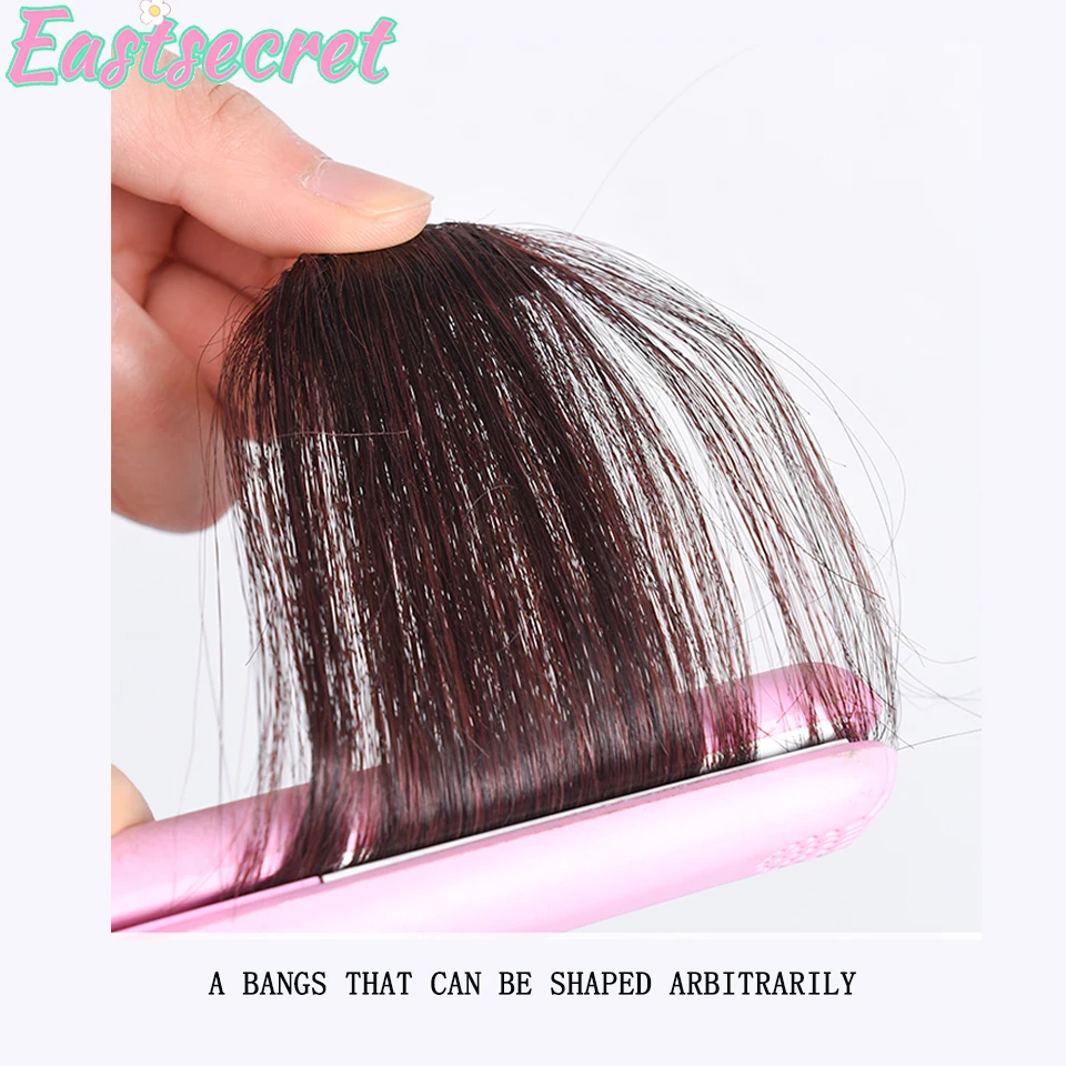 EAST Natural Forehead Invisible Clip-in Fake Oblique Bangs Wig Seamless Synthetic Bang Hairpieces Extension