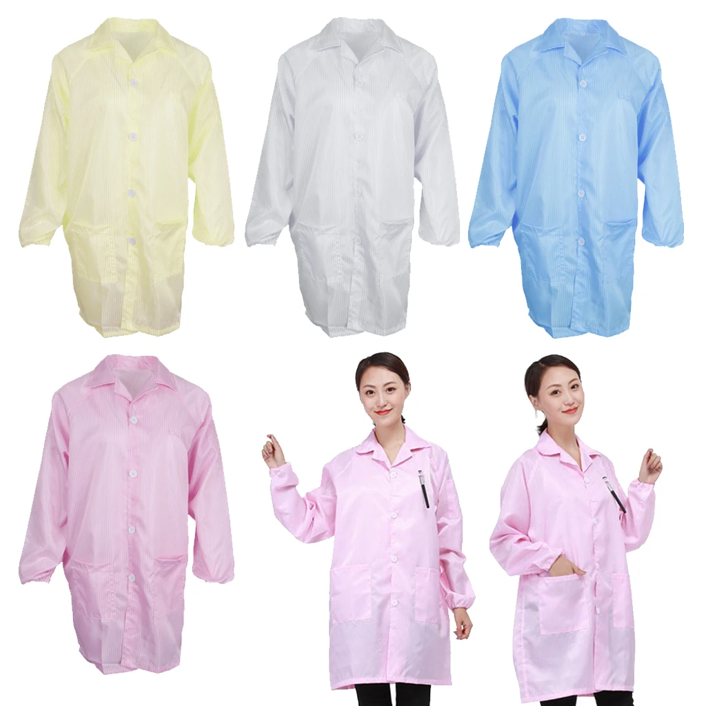 ESD Anti Static Lab Jacket Coat Smock Dustproof Protective Clothing in Color for Biotechnology Lab