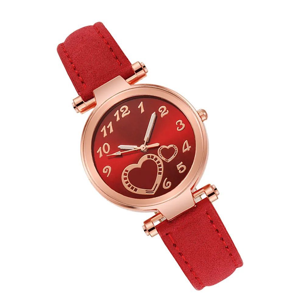 1Pcs Heart Wrist Watch Quartz Movement Elegant Casual Wristwatch for Women Stylish Fashion Lady Watch Comfortable Gift