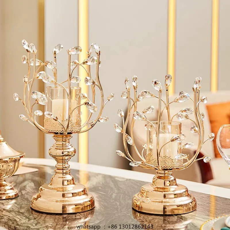 

L French scented candle crystal candlestick ornament high-end romantic candlelight dinner light luxury home