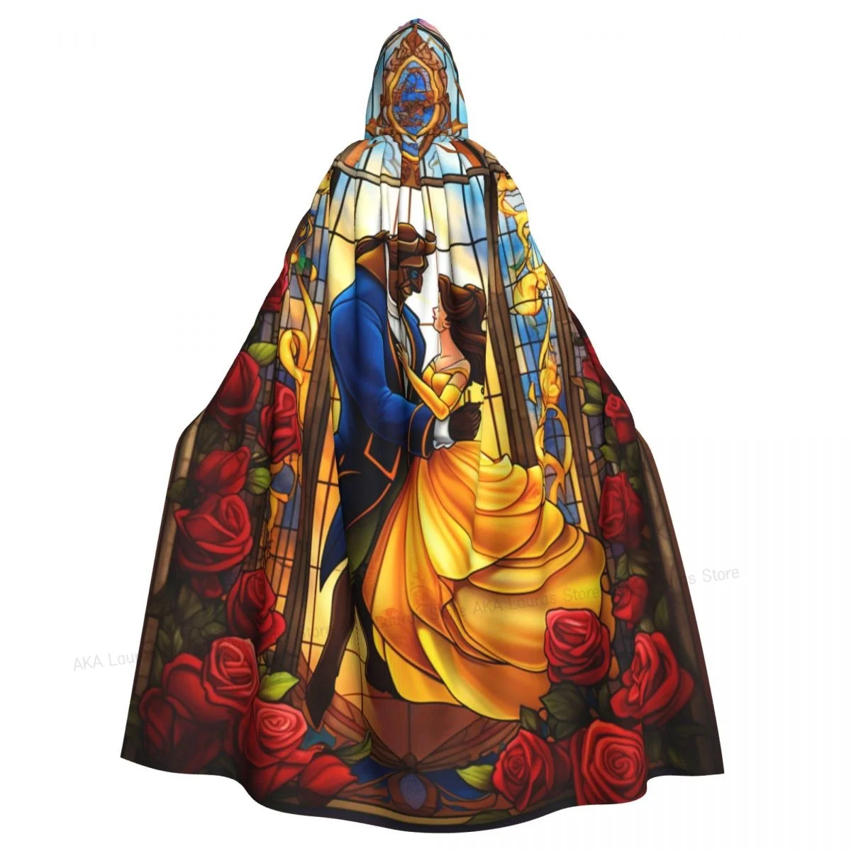 

Плащ с капюшоном из полиэстера, унисекс, накидка ведьмы, аксессуар для костюма, красота и чудовище стекло