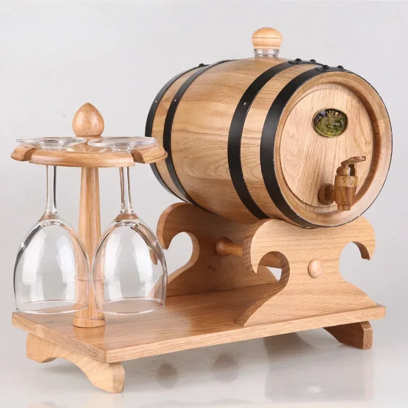 Hot Sales5L Oak Barrel Red Wine Glass Holder Barrel Red Bile Free Oak Barrel Empty