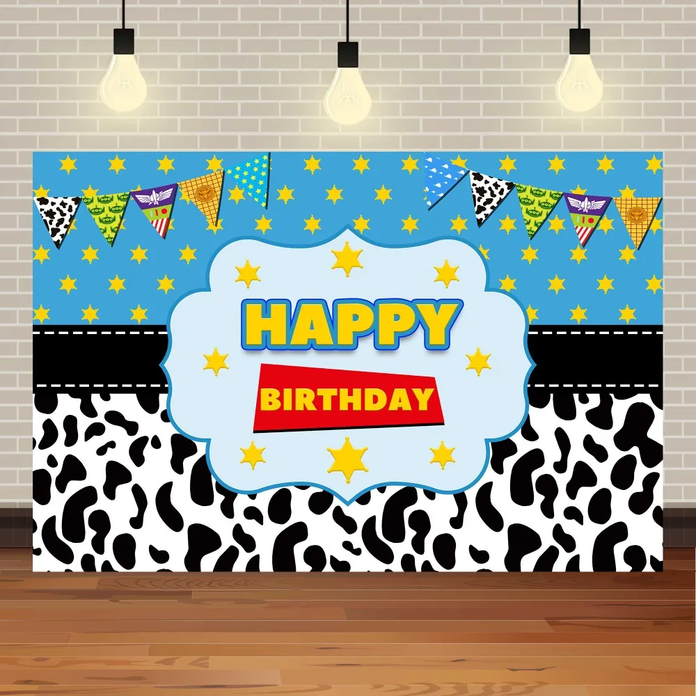 子供の誕生日パーティーの装飾背景かわいい漫画カウボーイテーマ装飾バナー子供の写真撮影の背景小道具