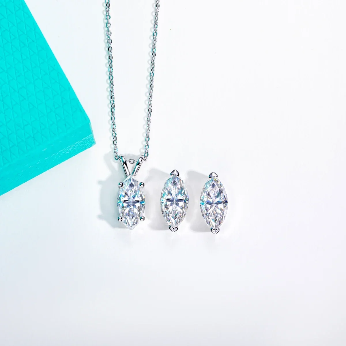 FCGJHW 2-5ct Marquise Moissanite Necklace 0.5-3ct Earrings S925 Sterling Silver 18k Gold Plated Wedding Jewelry for Woman 2026