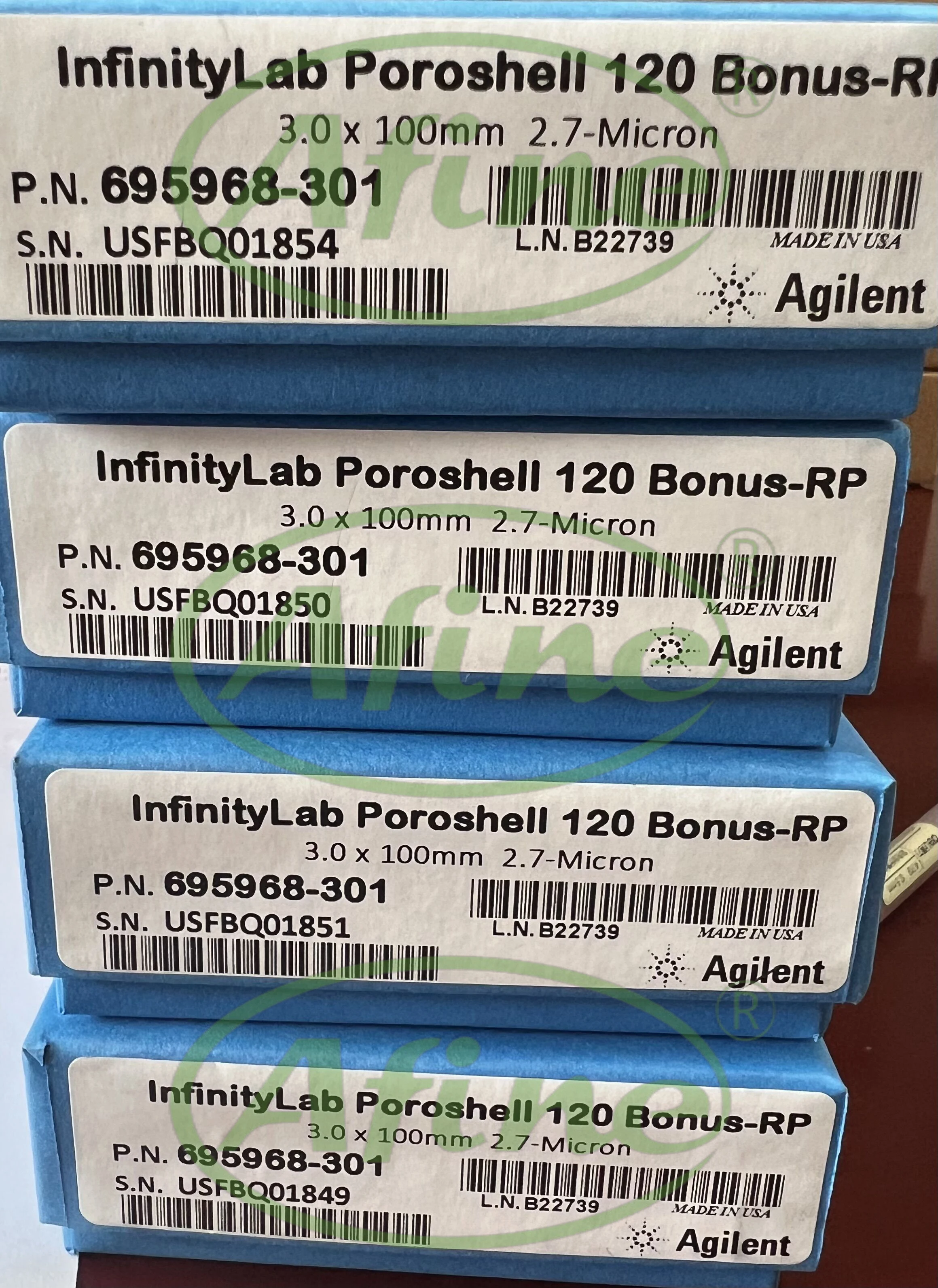 

AFINE Agilent InfinityLab Poroshell 120,695968-301,Bonus-RP, 3.0 x 100 mm, 2.7 µm,600 bar