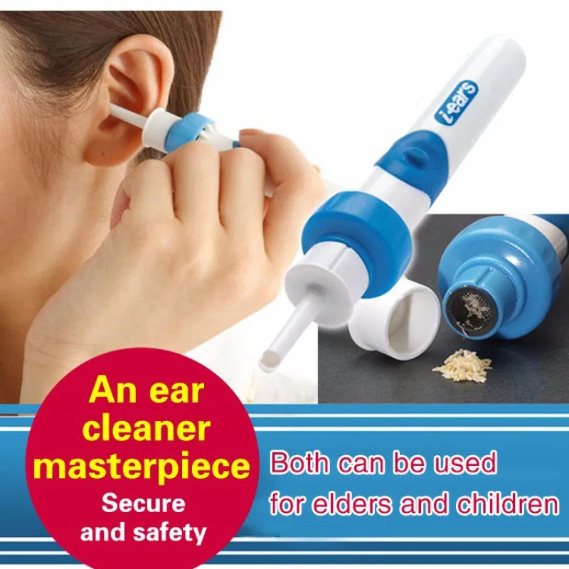 Electric Ear Vacuum Cleaner Baby Safe Vacuum Ear Aspirator Soft Head Earpick Earwax Remover Painless