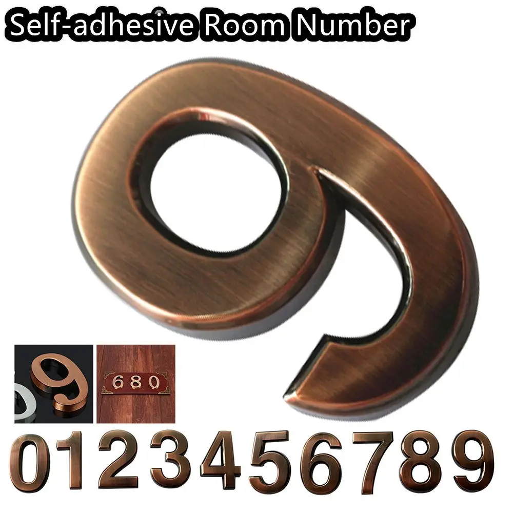 1 PC 0-9 ABS Plastic Numeral  Self-adhesive House Plaque Address Sign Room Door Number Digits Sticker