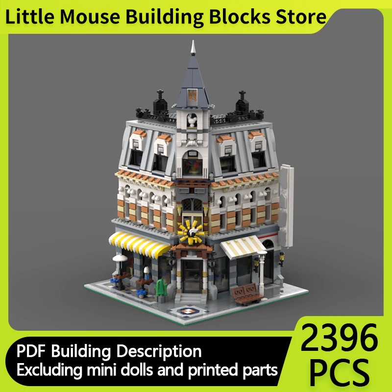 

City Street View Model MOC Building Bricks Square Cafe Corner Modular Technology Gifts Holiday Assemble Children Toys Suit