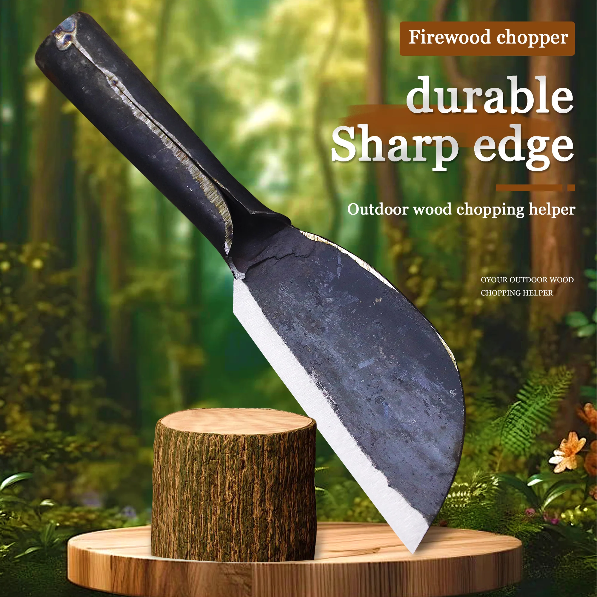 WPKOPYA-cuchillo de leña pequeño y afilado, herramienta para cortar pescado, para el hogar, forjado a mano, para exteriores, EE. UU.