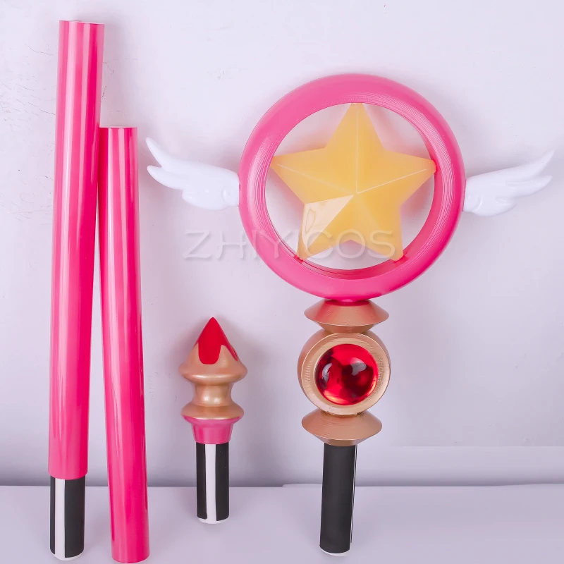 New Anime Cardcaptor Sakura Kinomoto Sakura Cosplay Stick Star/Bird Head Magic Wand Gilrs Halloween Party Cosplay Props