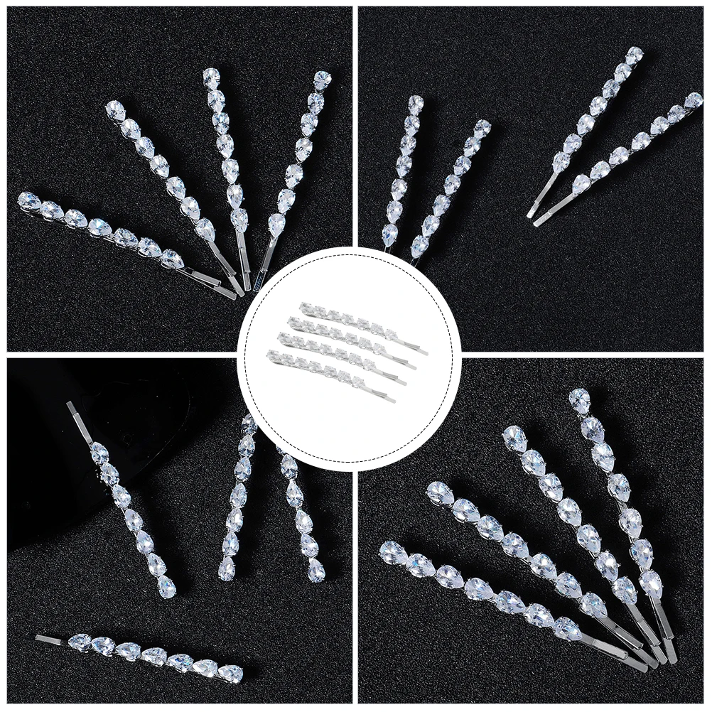 

4pcs Sparkly Rhinestones Hair Clips Barrettes Women Hair Accessories Wedding Crystal Hairpin Elegant Banquet Decorations Gift
