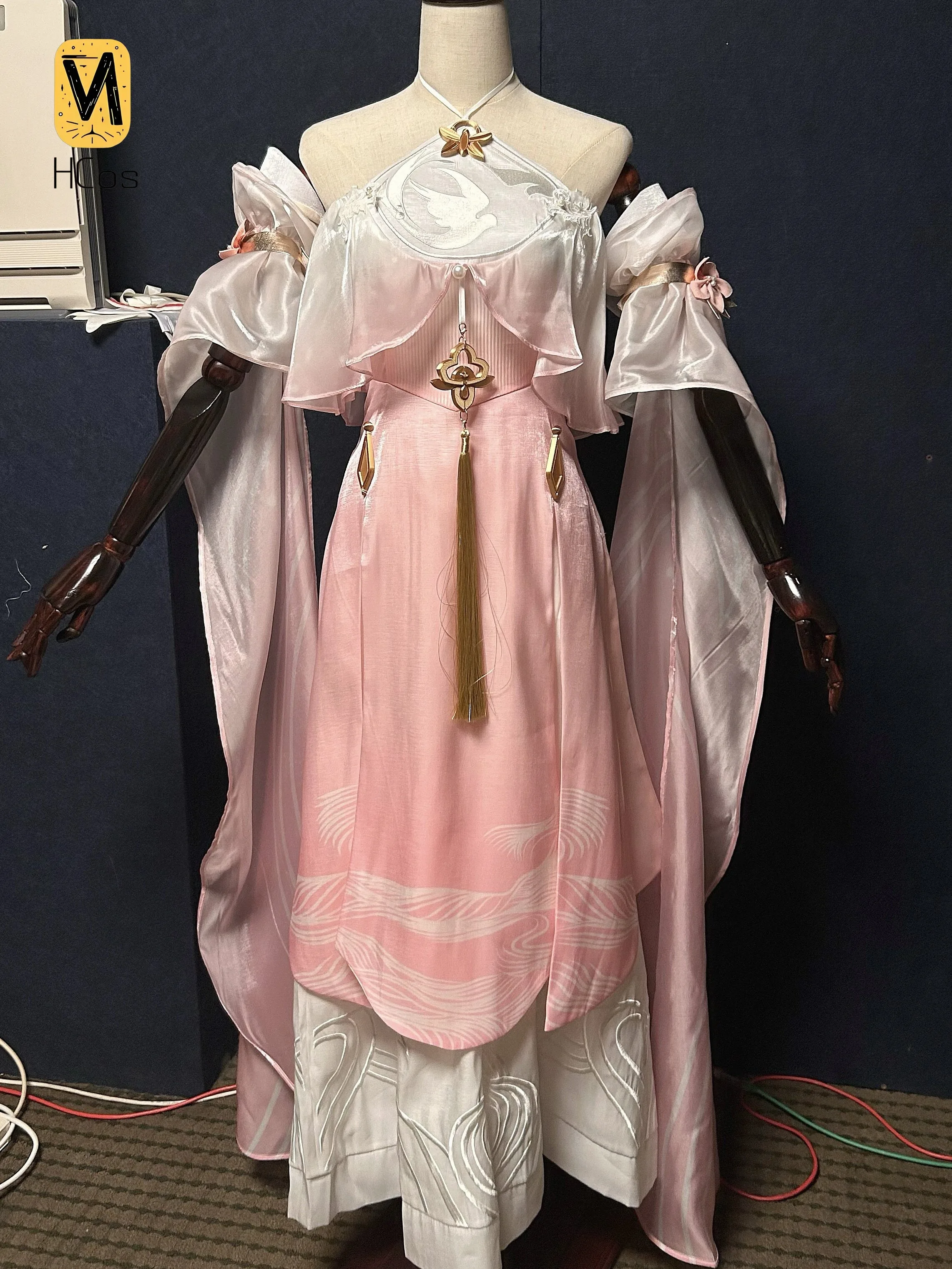 Traje de cosplay hecho a mano: Traje de cosplay de Dream of Jianghu Apricot Blossom Sky, conjunto completo de estilo antiguo para Halloween HCOS
