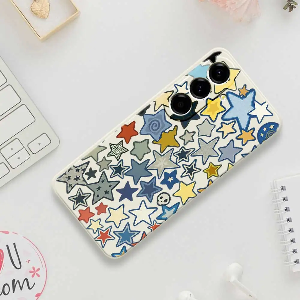삼성 갤럭시 A56 A32 A23 A22 5G A32 A23 4G A55 A54 A53 A52 A51 A35 A34 A31 A25 A24용 화려한 별 무늬 소프트 폰 케이스