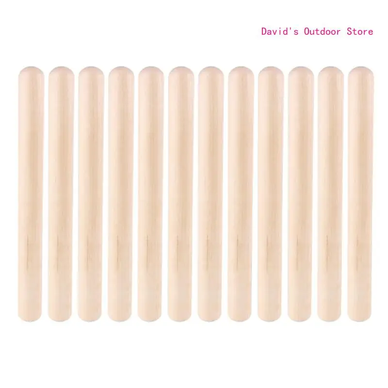 

12Pcs Portable Music Rhythm Sticks Drum Sticks Hardwood Musical Sticks X3UA