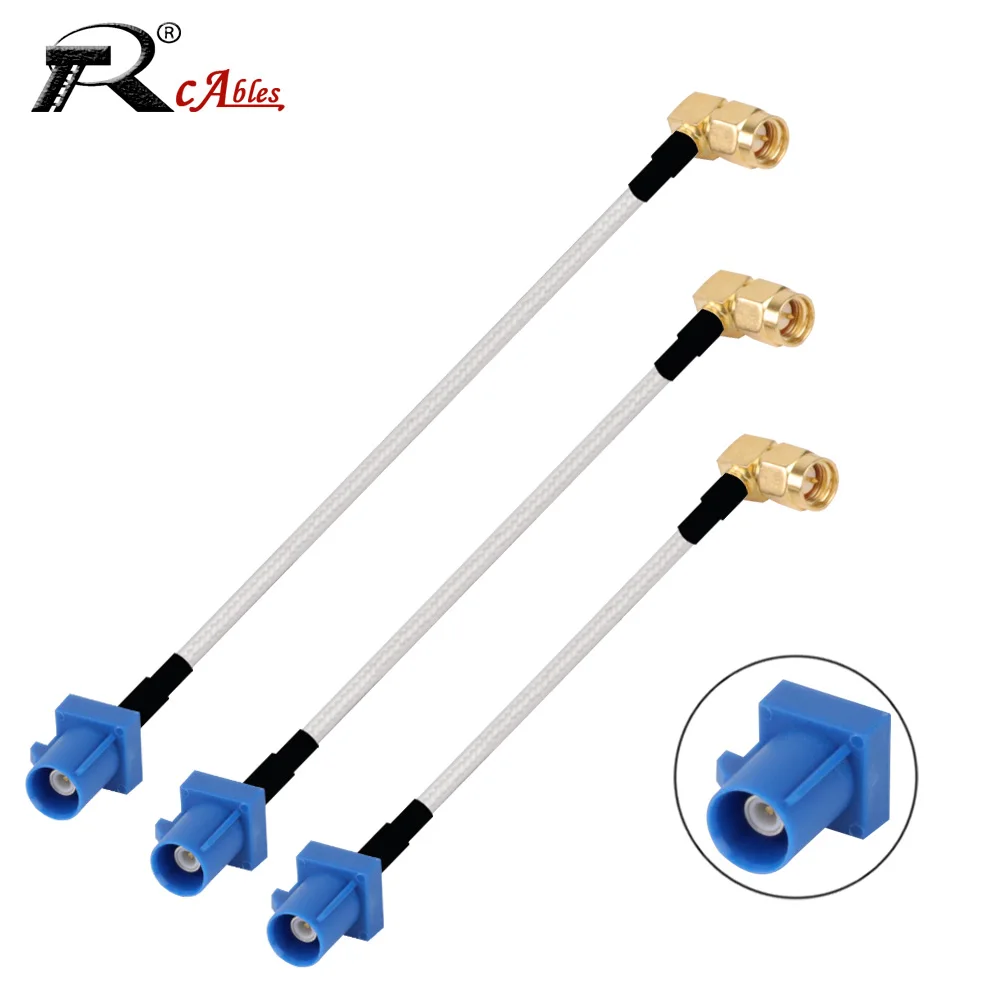 

1PC Blue Fakra C Male to SMA Male Right Angle Plug RF Coaxial RG316 Pigtail Car Navigation GPS Antenna Adapter Extension Cable