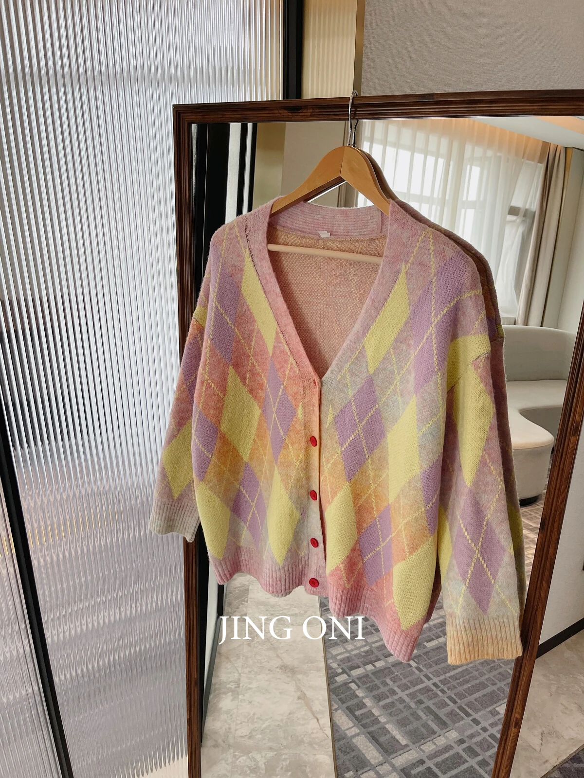 Plaid Cardigan Knitwear Sweater Luxury 2024 Spring Woman Clothing Y2K Korean Fashion Style Vintage Top Elegant Crop Long Sleeve