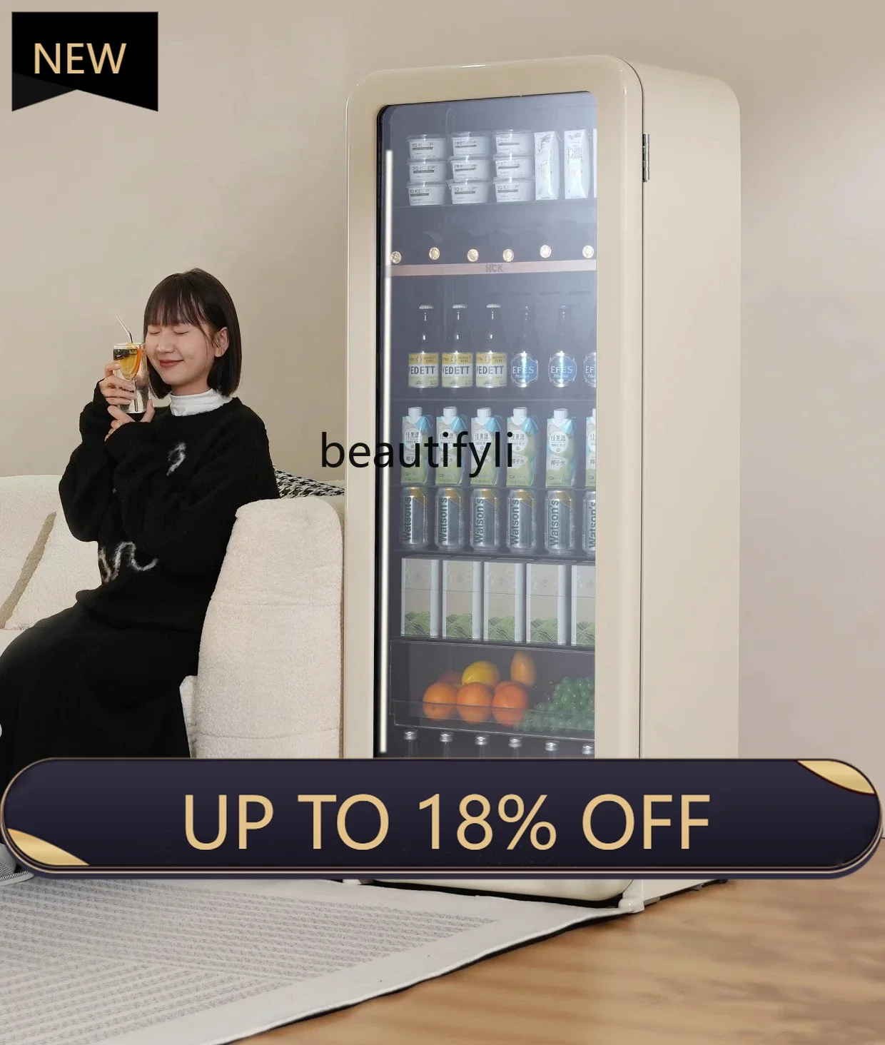 

Z189 Ice bar refrigerator ultra-thin embedded in household living room tea beverage refrigerator fresh-keeping cabinet high val