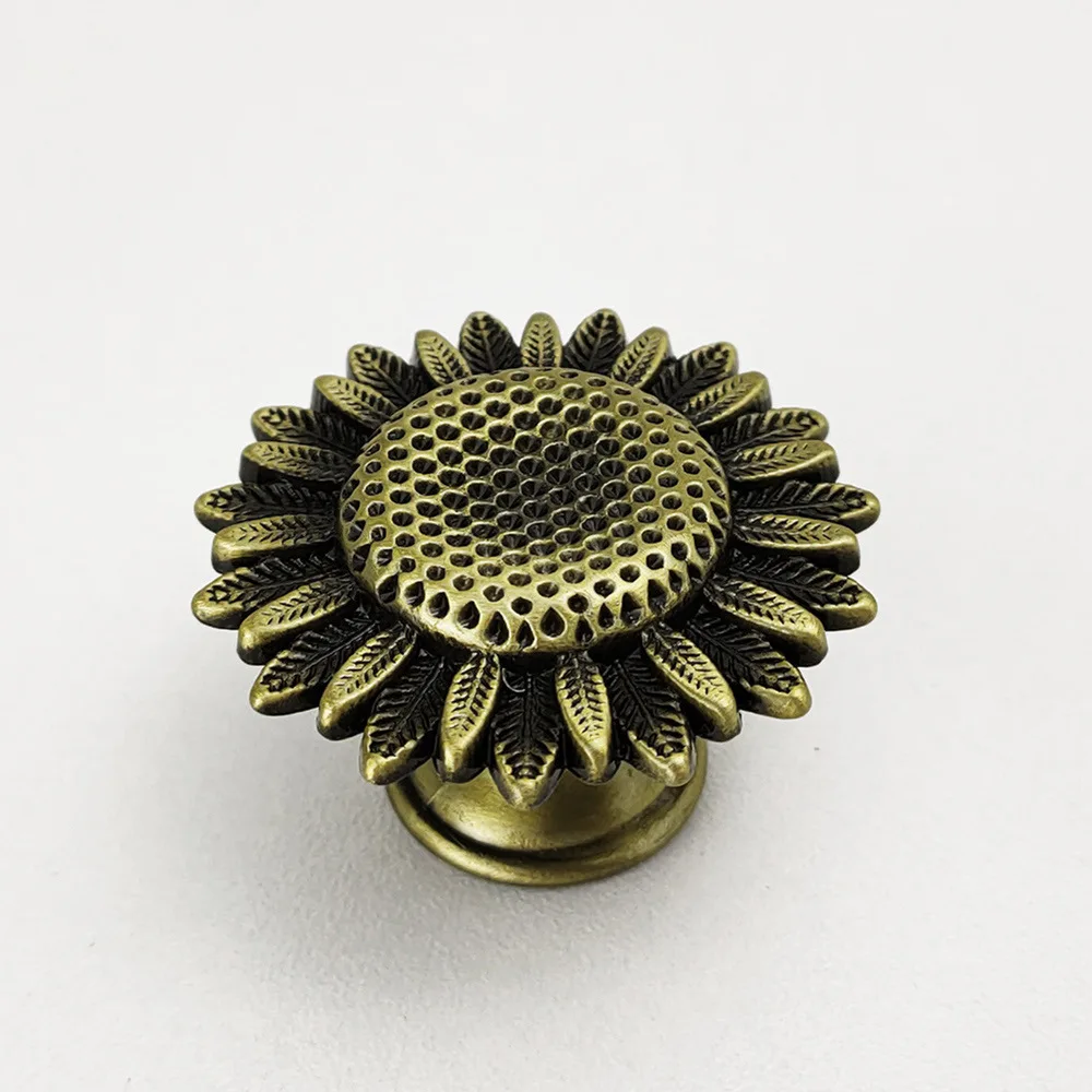 Sunflower Drawer Pull Modern Zinc Alloy Cabinet Handle Decorative Furniture Knob For Kitchen Bedroom Cupboard Door Hardware