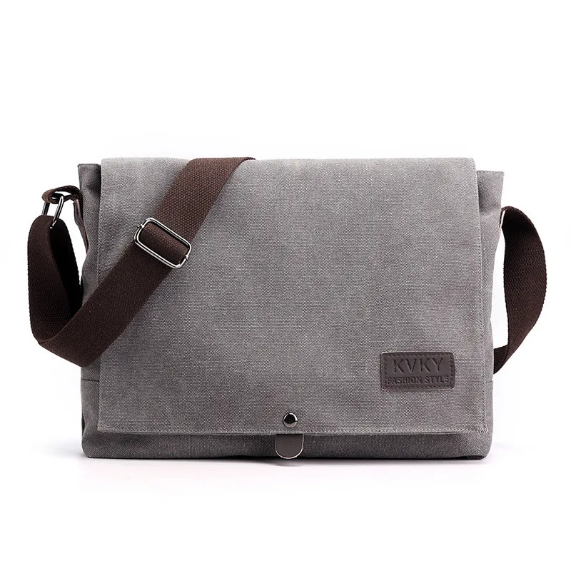 Vintage Men\'s Canvas Bag Casual Shoulder Crossbody Bags Male Travel Backpack Messenger Handbags Men Retro Business Briefcase