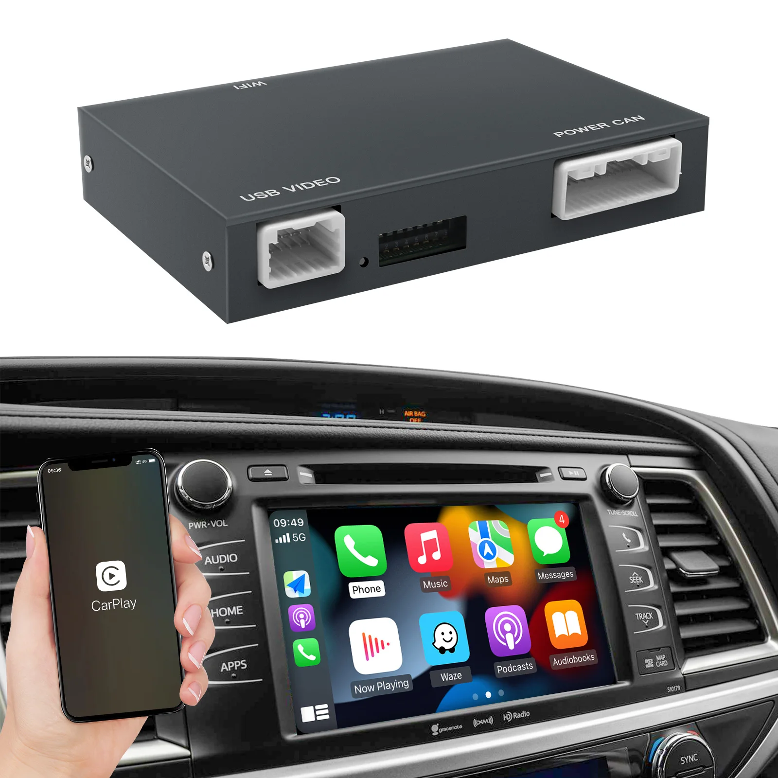Android Auto Module For 2014-2019 Toyota Camry Corolla Highlander Tundra Auris Prius RAV4 CarPlay Compatible 1 Year
