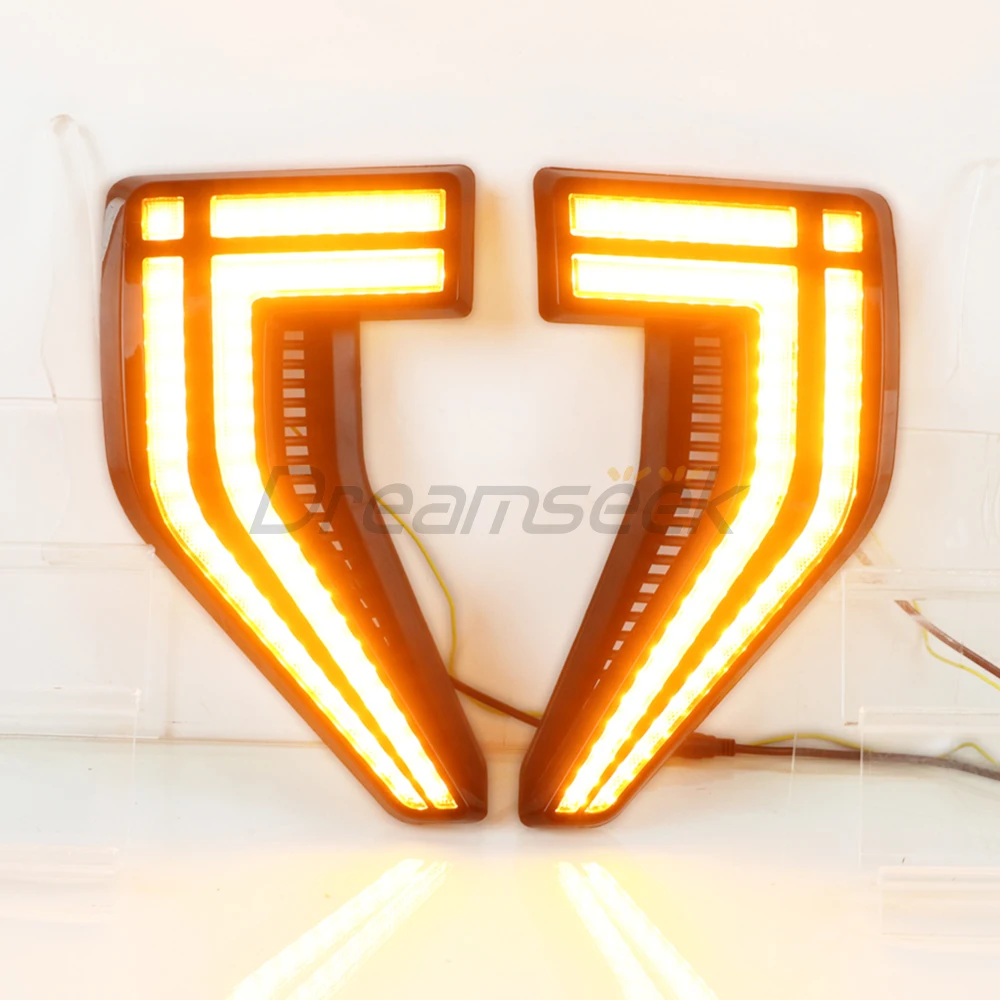 LED Fender MARKER LightสําหรับFord F150 Raptor 2021 2022 DRL Daylight Side MARKERโคมไฟแบบไดนามิกลําดับไฟเลี้ยว