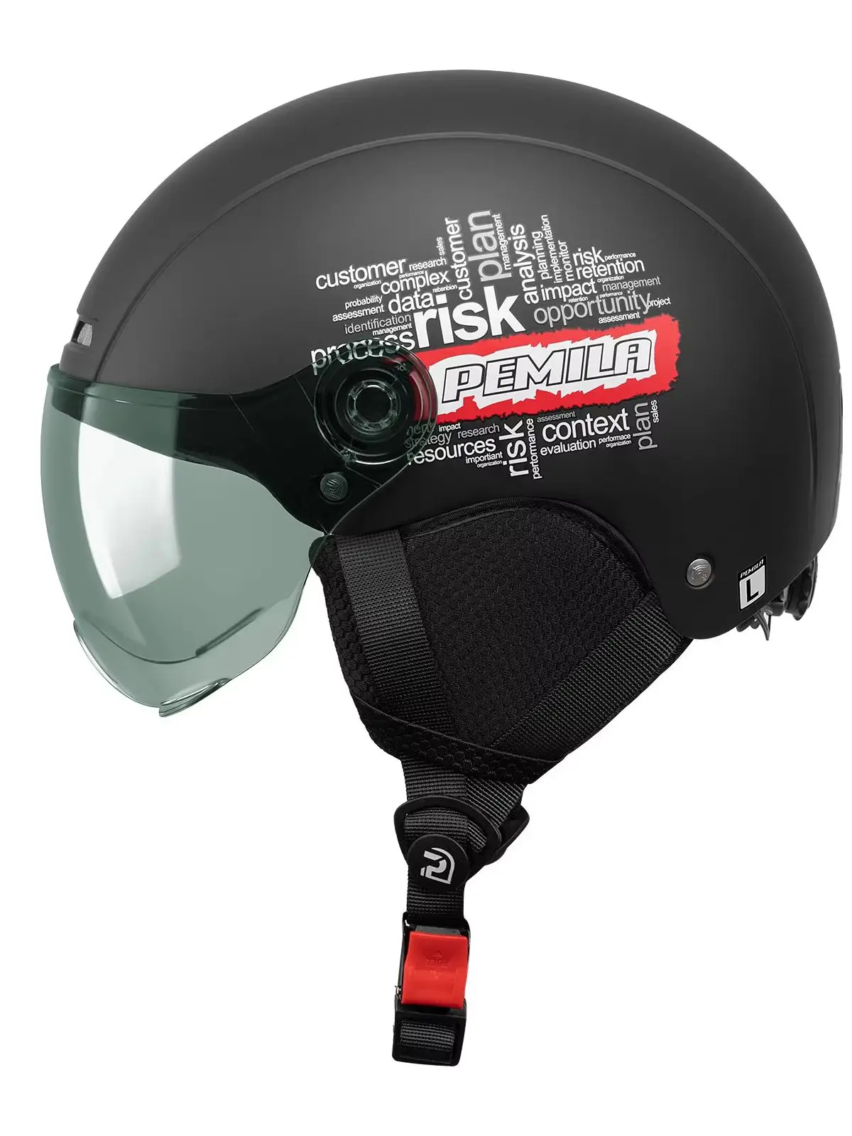 PEMILA Unisex Erwachsenenhelm, Verstellbare Schutzbrillenlinse, Verdickte Ohrpolster, ABS- & EPS-Innenfutter, Sicher und Leicht für Pendler-E-Bikes – Detail 1