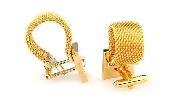 Gold-color Cufflinks golden color square crystal novel design hotsale copper material cufflinks whoelsale&retail