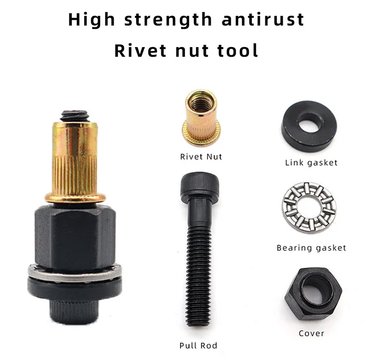 Rivet Nut Tool Drill Adapter M3 M4 M5 M6 M8 M10 M12 Simple Installation Electric Manual Cordless Riveter Metal License Plate
