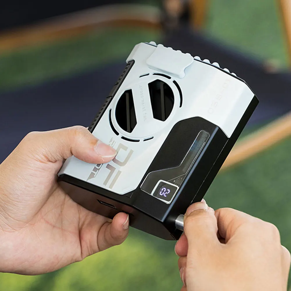 ポータブルウエストファン 充電式 5段階風量調節 ウェアラブルベルトファン LEDデジタルディスプレイ パーソナルボディファン 強力な風量 アウトドアワーク用