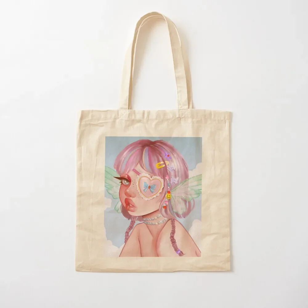 Fairy princess in the clouds Tote Bag Candy bags foldable reusable bag Tote Bag