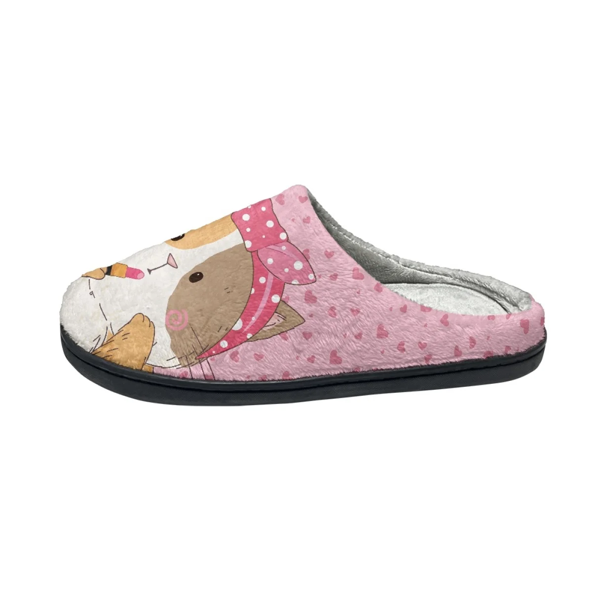 Cartoon Cute Mouse Design Cotton Slipper for Women Girls Cute Kawaii Flats Pink Warm Home Slides Shoes pantufas de pelúcia New image 5